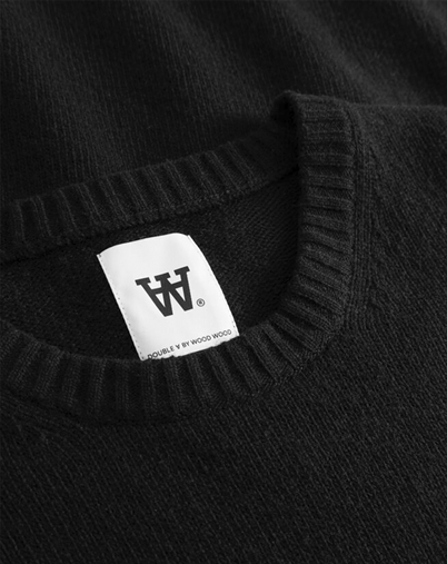 Wood Wood - WWTal Crew Neck Strik - Black